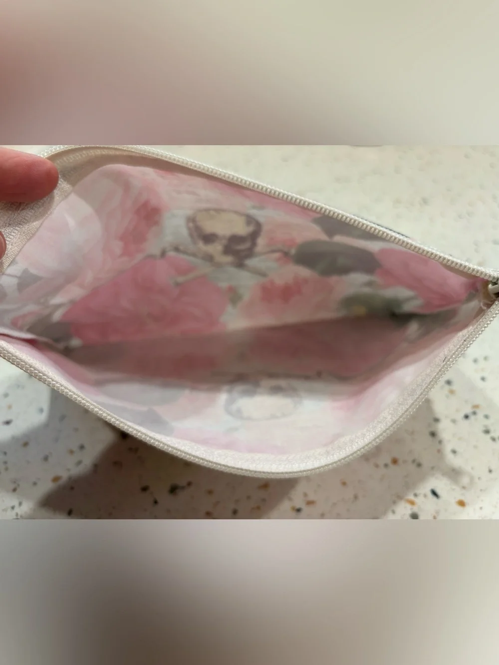 Tokyomilk Floral Skull Cosmetic‎ Bag Pink Roses